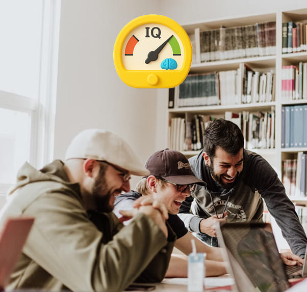 group of peoplw with high IQ meter