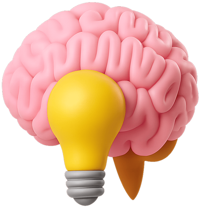brain with intelligence lamp